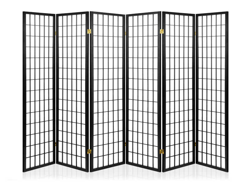 DS Room divider E P1 6 panel Black