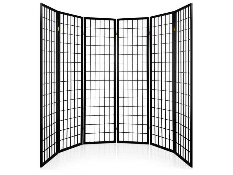 DS Room divider E P1 6 panel Black