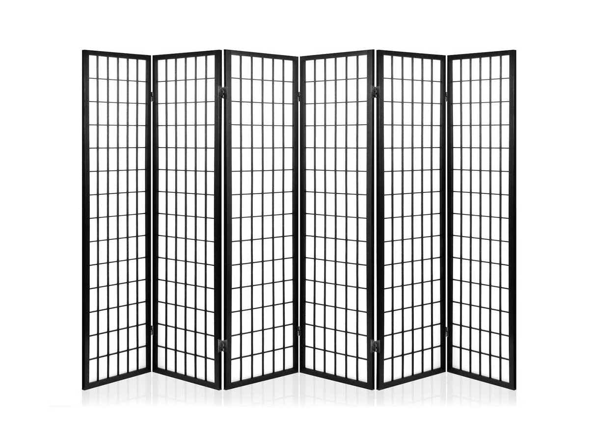 Room divider E P1 6 panel Black