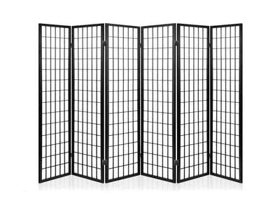 Room divider E P1 6 panel Black