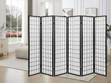 Room divider E P1 6 panel Black