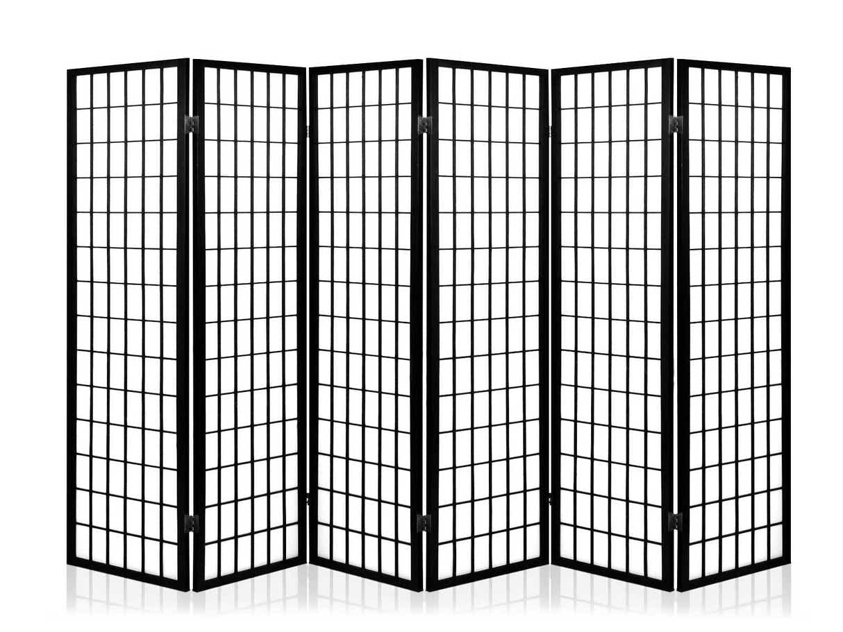 Room divider E P1 6 panel Black