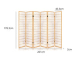 Room divider E P1 6 panel Natural