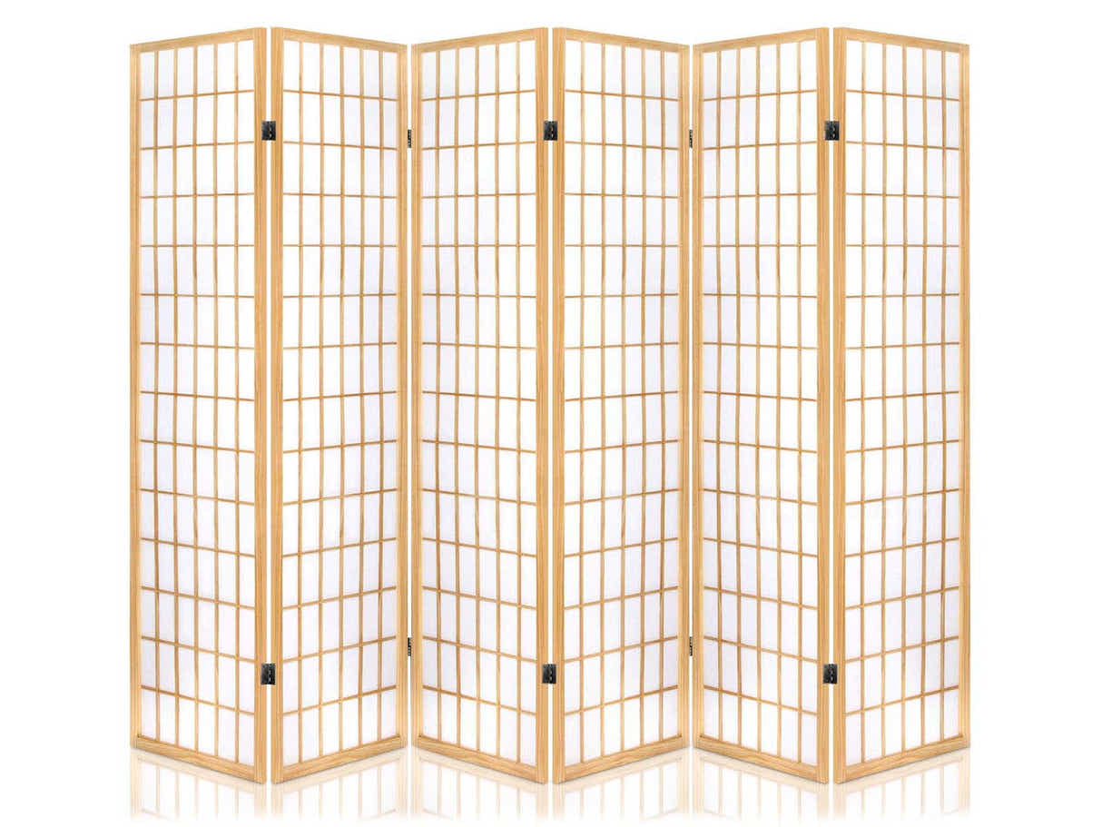 Room divider E P1 6 panel Natural