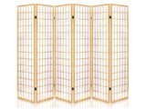 Room divider E P1 6 panel Natural