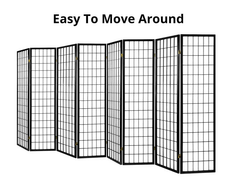 DS Room divider E P1 8 panel Black