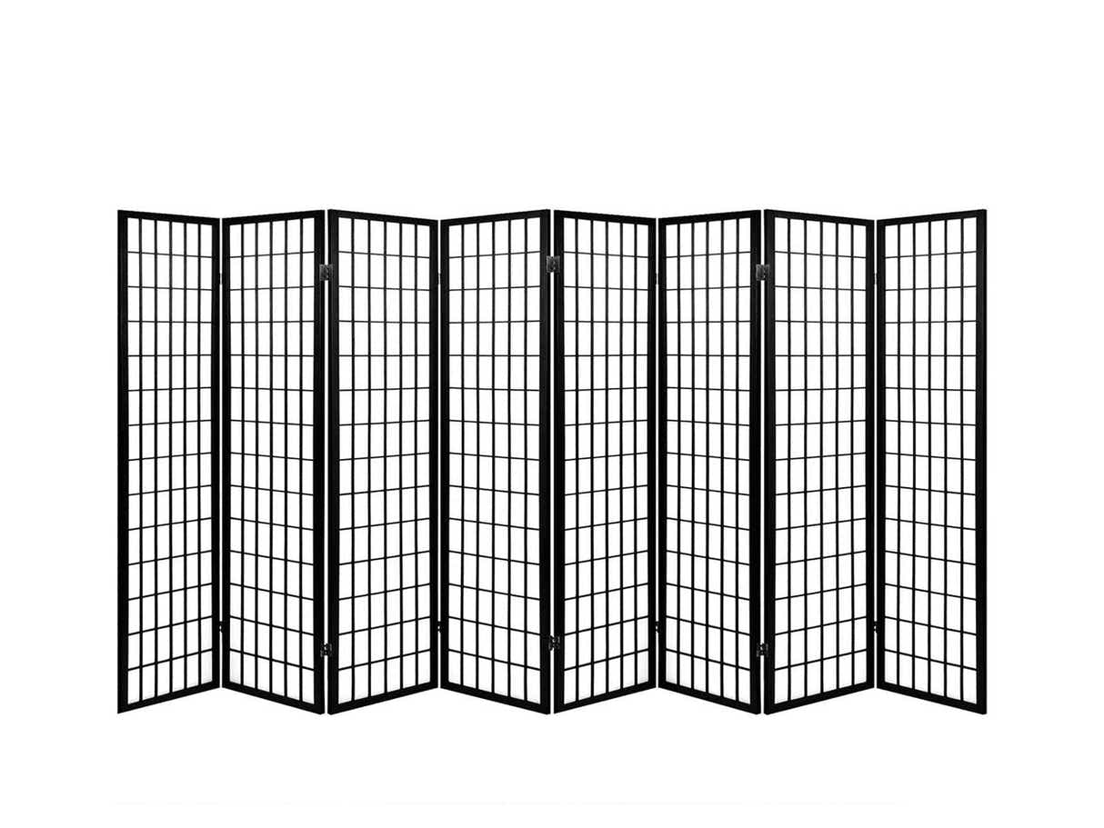Room divider E P1 8 panel Black
