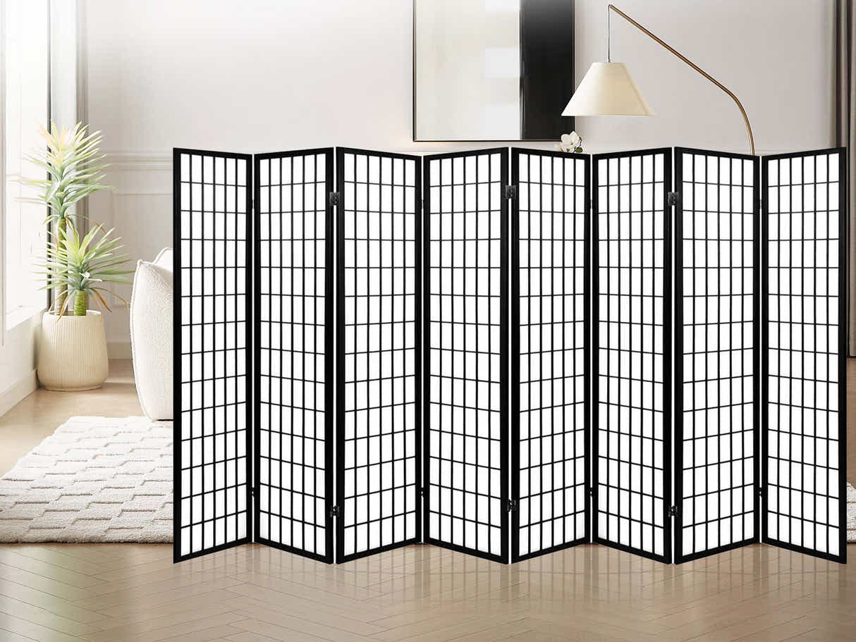 Room divider E P1 8 panel Black