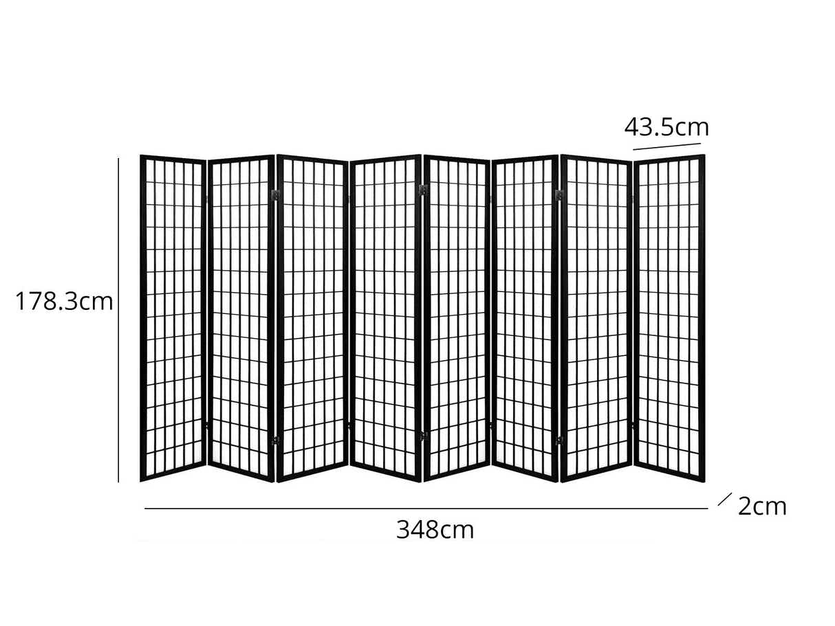 Room divider E P1 8 panel Black