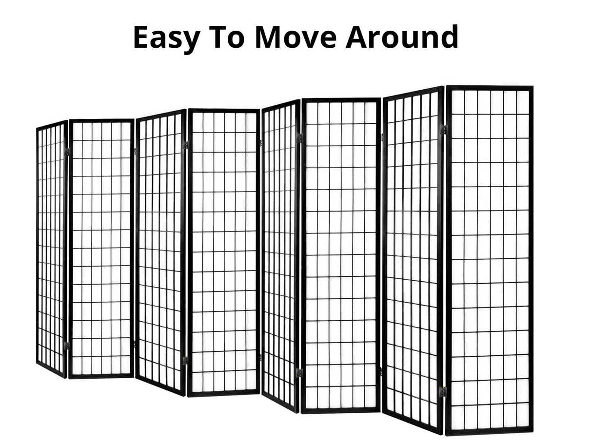 Room divider E P1 8 panel Black