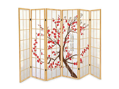 DS Room divider E P2 6 panel Natural
