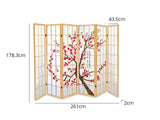 DS Room divider E P2 6 panel Natural