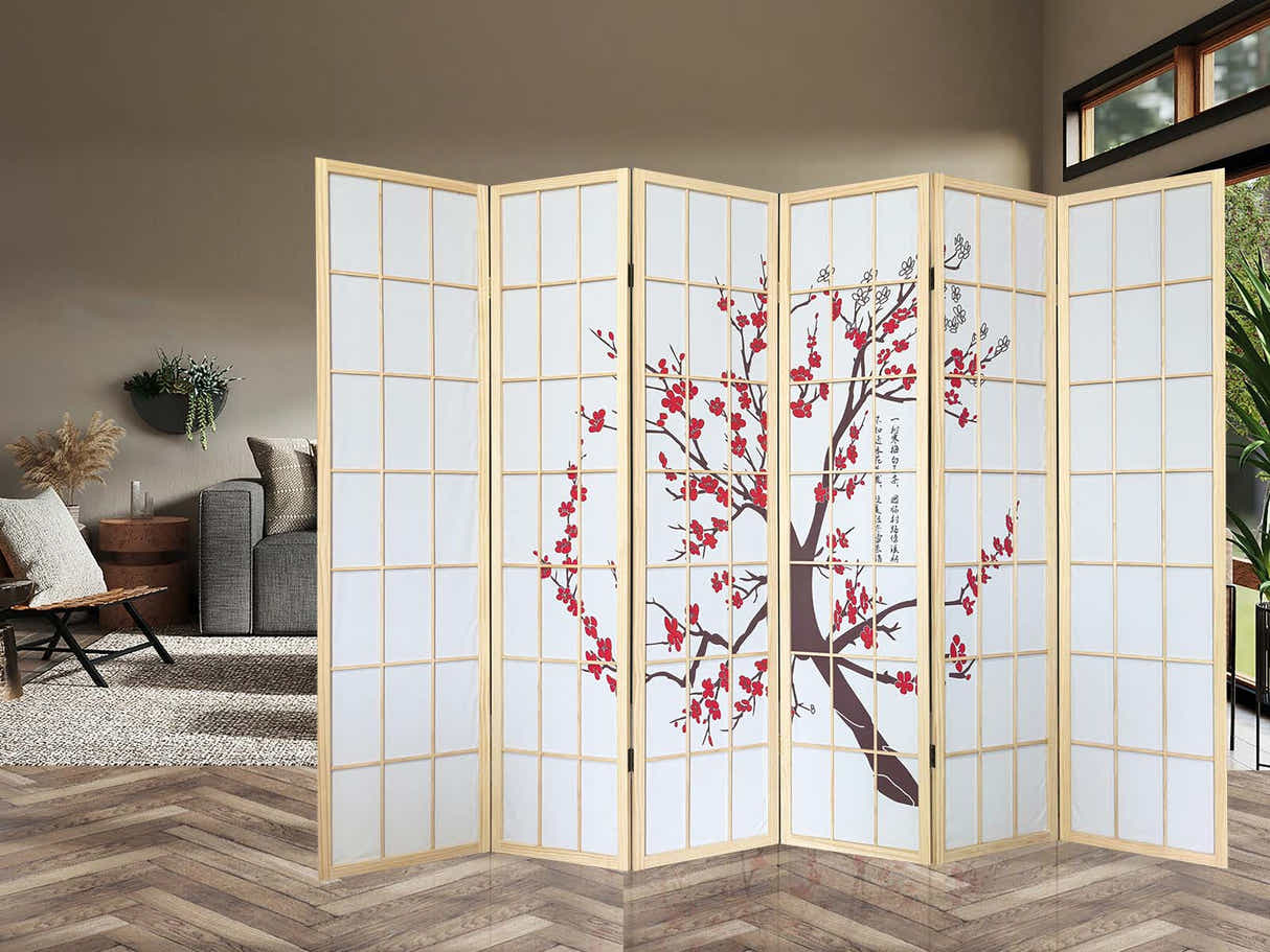 Room divider E P2 6 panel Natural