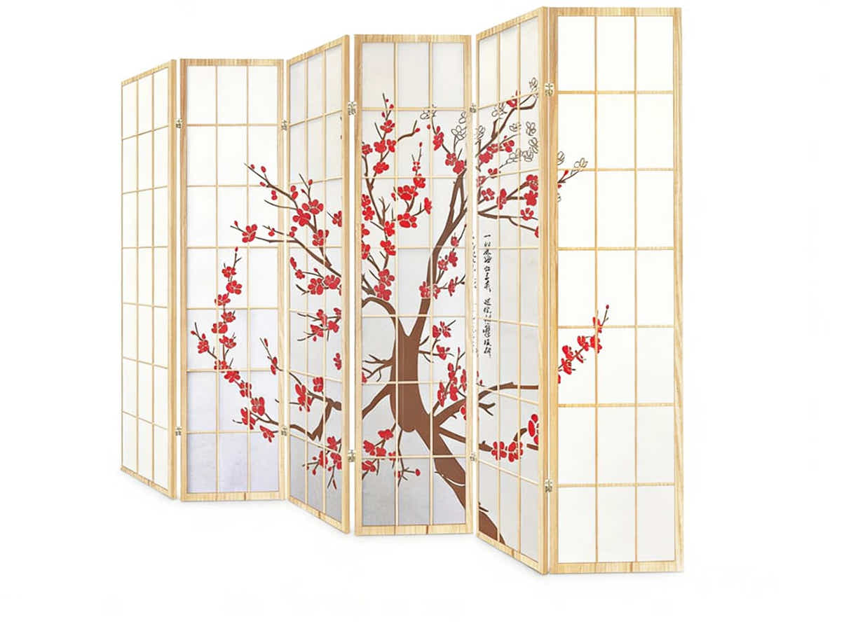 Room divider E P2 6 panel Natural