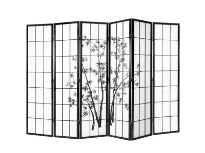 Room divider E P3 6 panel Black