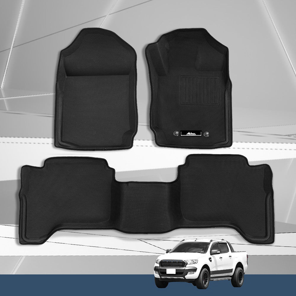 DS NA Car Floor Mats Rubber Fits Ford Ranger PX PX2 PX3 Dual Cab 2011-2022 3D