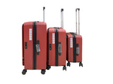 Luggage Set 3pcs front open wine red