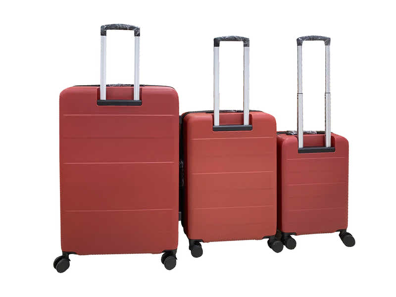 Luggage Set 3pcs front open wine red