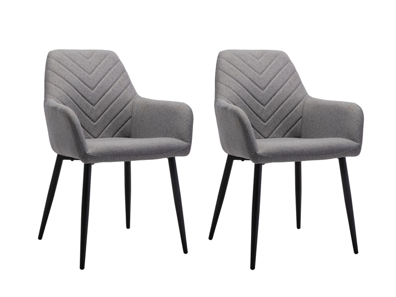 Romia Linen Dining Chair Grey - Set of 2
