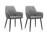 Romia Linen Dining Chair Grey - Set of 2