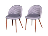 Roone Dining Chair Linen Grey x2