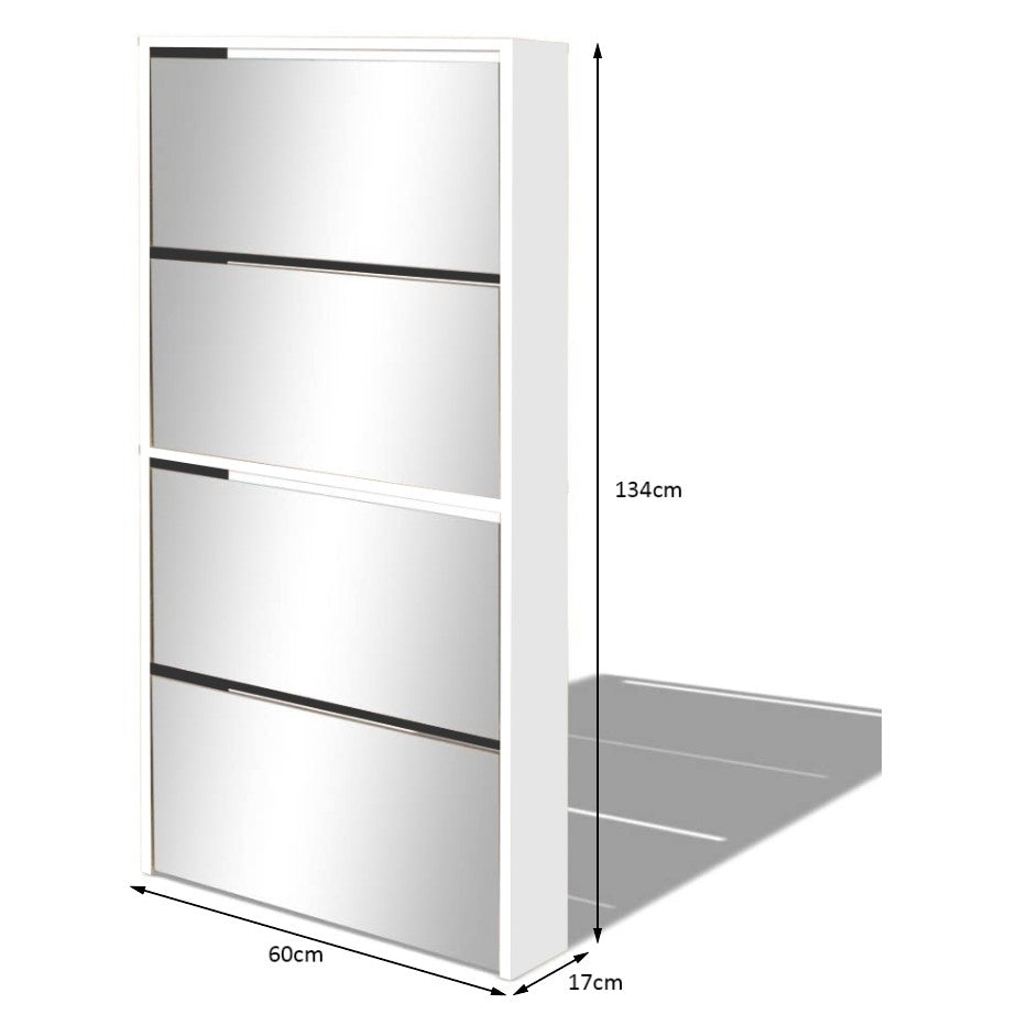 Mirrored Shoe Cabinet 60cm