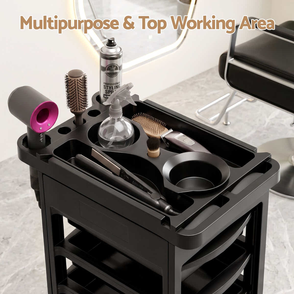 Embellir 6-Tier Salon Trolley Cart on Wheels Barber Mobile Hairdressing Cart