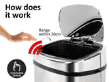 68L Square Sensor Bin - Silver