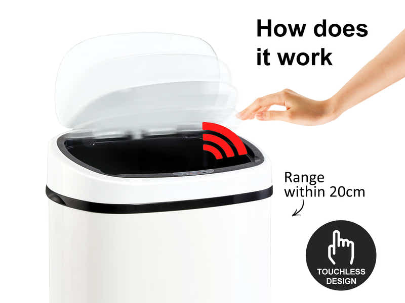 DS 58L Square Sensor Bin White