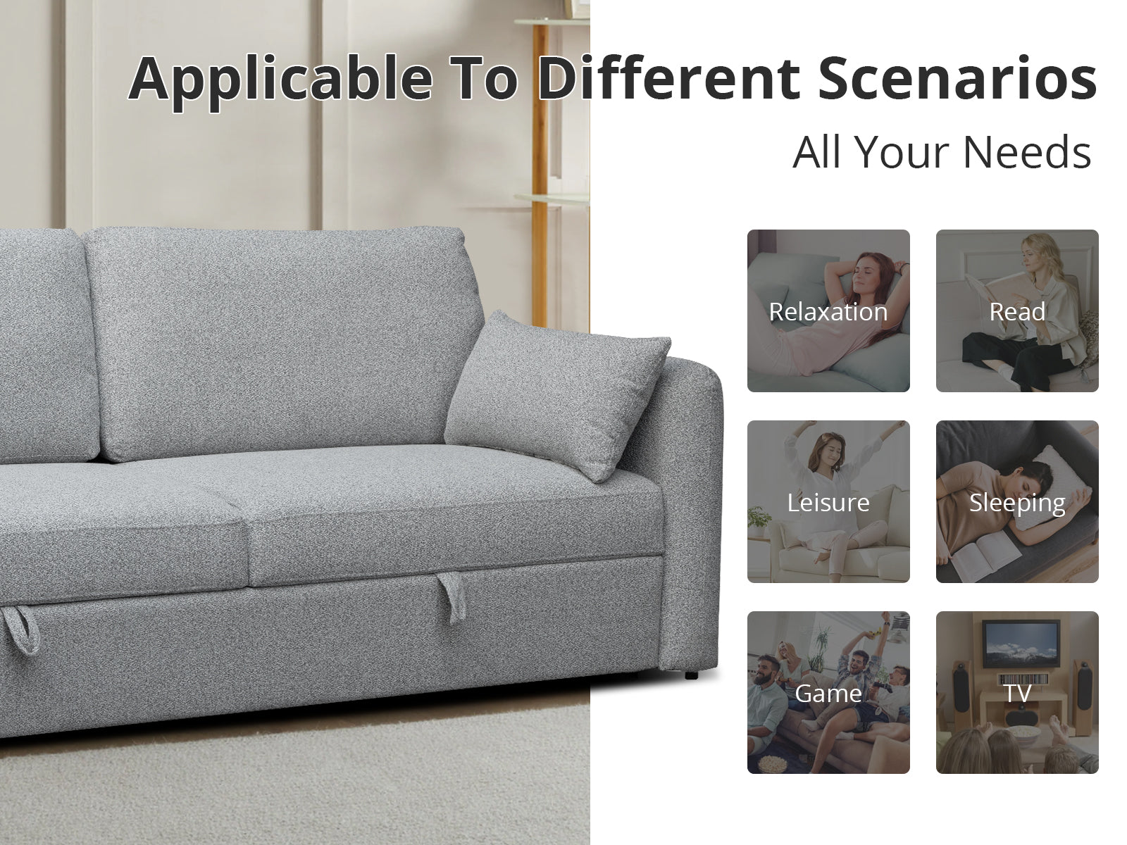 Profonde Pull Out Sofa Bed - Grey