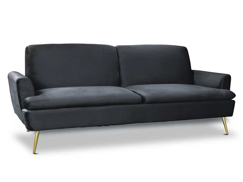 Gyllene Velvet Sofa Bed - Black
