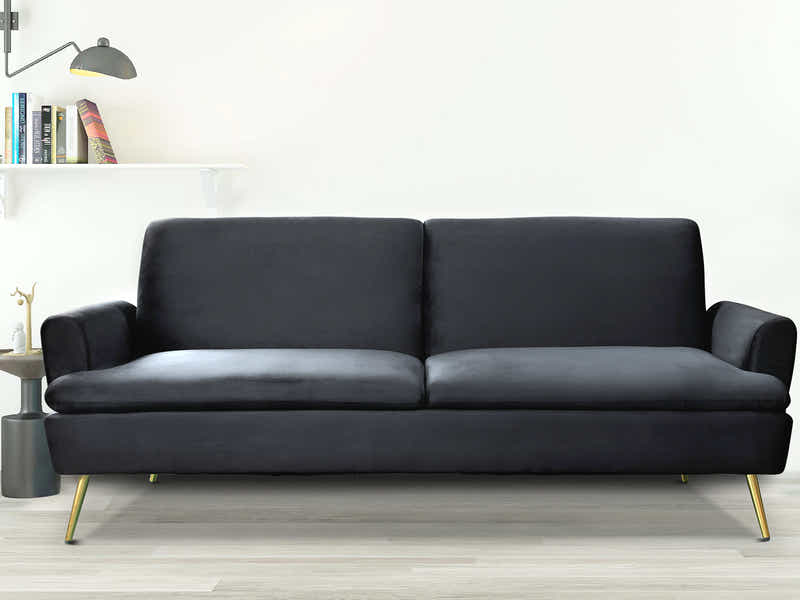 Gyllene Velvet Sofa Bed - Black