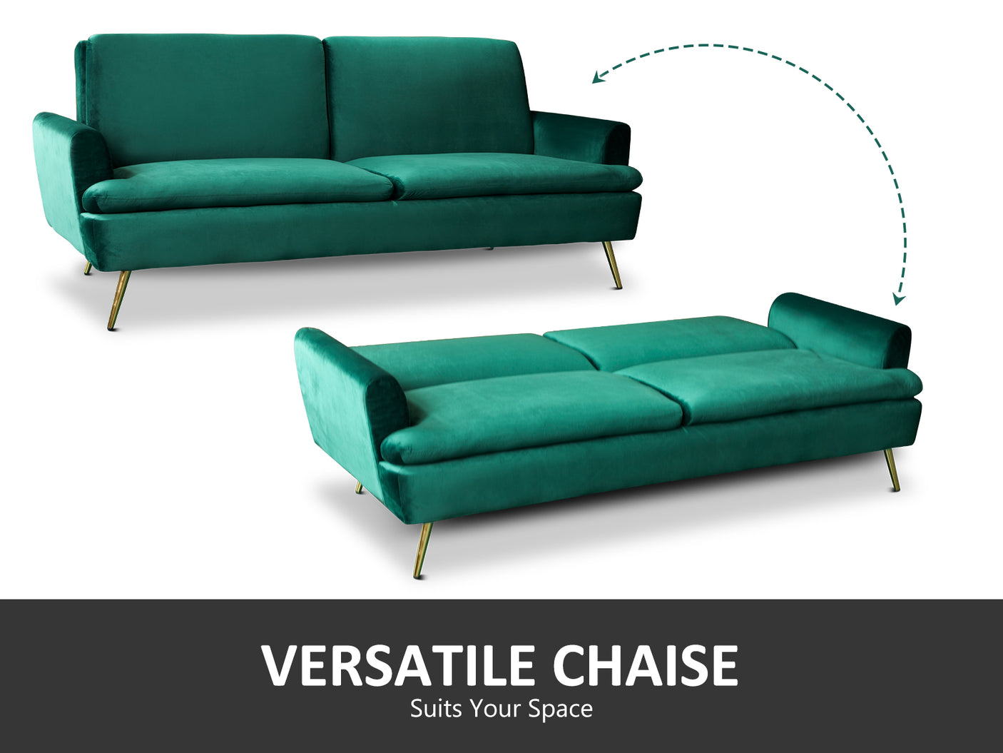 Gyllene Velvet Sofa Bed