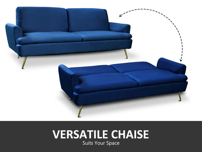 Gyllene Velvet Sofa Bed - Navy