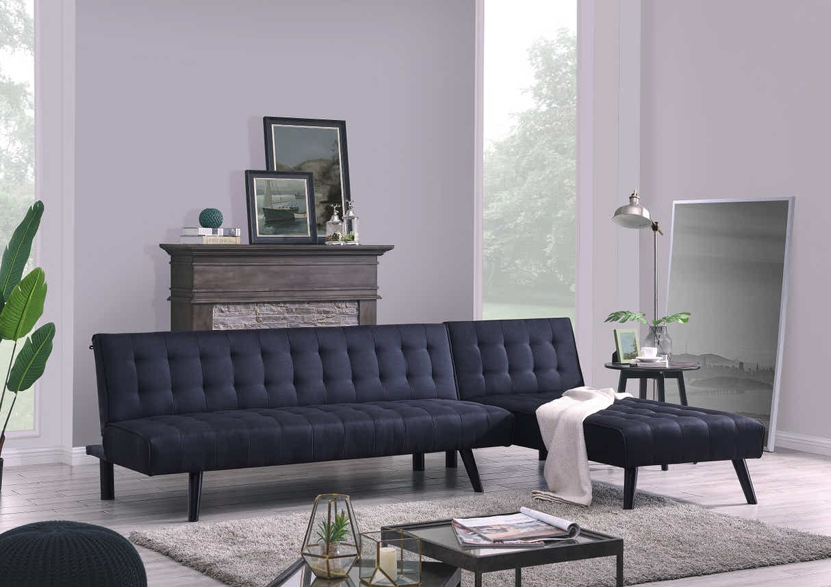 Boston Sofa Bed Chaise - Black