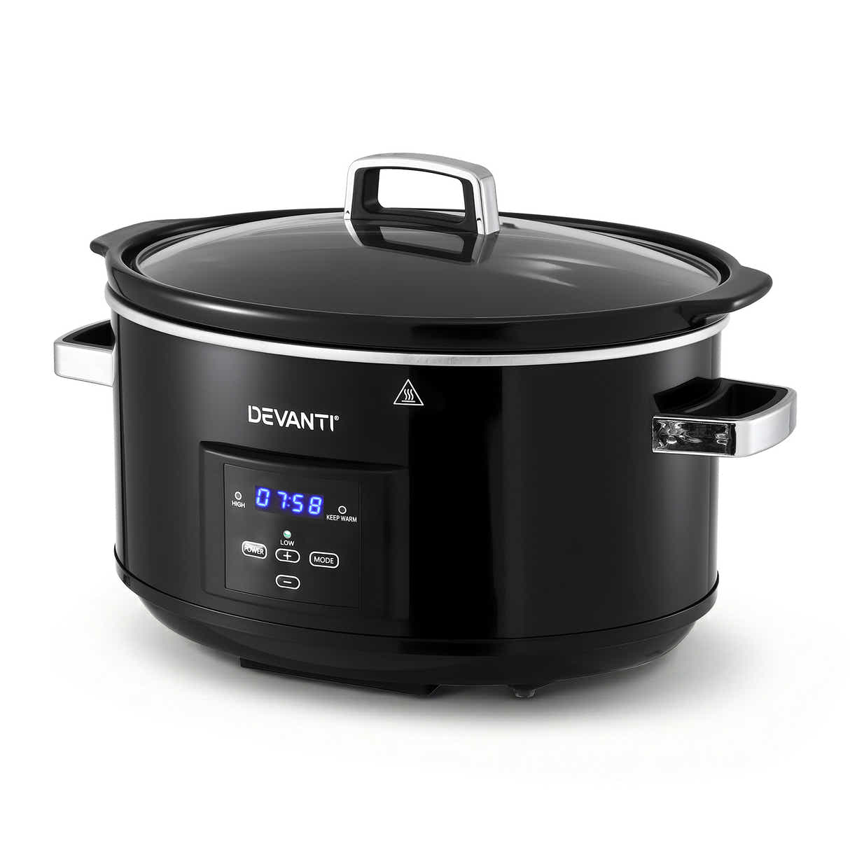 DS NA Devanti 8L Slow Cooker Electric Multi Cooker with 3 Heat Settings and Keep