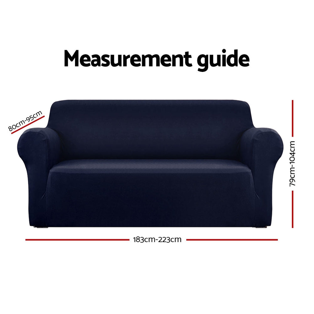 DS NA Artiss Sofa Cover Elastic Stretchable Couch Covers Navy 3 Seater