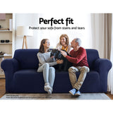 DS NA Artiss Sofa Cover Elastic Stretchable Couch Covers Navy 3 Seater