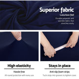 DS NA Artiss Sofa Cover Elastic Stretchable Couch Covers Navy 3 Seater