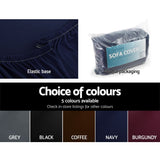 DS NA Artiss Sofa Cover Elastic Stretchable Couch Covers Navy 3 Seater