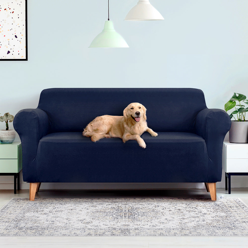DS NA Artiss Sofa Cover Elastic Stretchable Couch Covers Navy 3 Seater