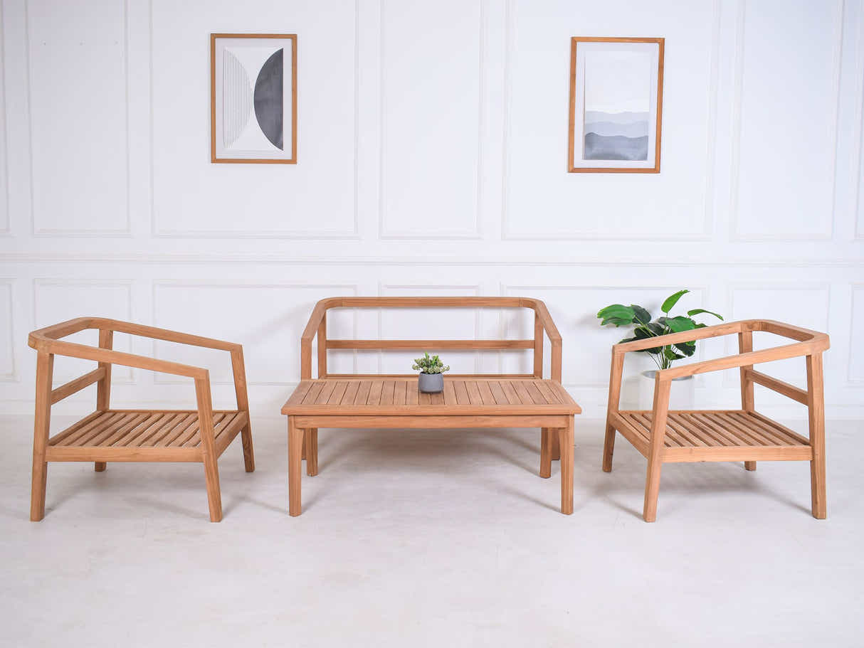 Jason Single Seater Teak Wood Outdoor Chair – Cream
