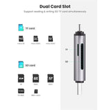 DS PB UGREEN CM185 USB-C & USB-A 3.0 Male To SD/TF Dual Slots OTG Card Adapter