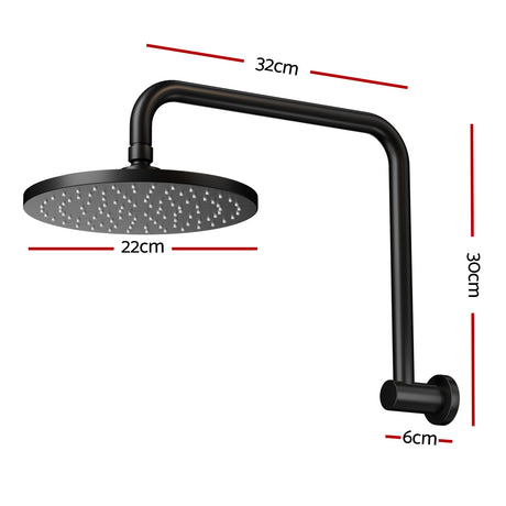 DS NA 9'' Rain Shower Head Overhead High-pressure Swivel Black