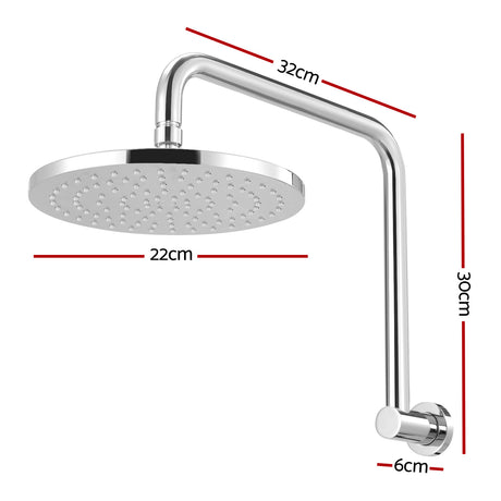 DS NA 9'' Rain Shower Head Overhead High-pressure Swivel Chrome