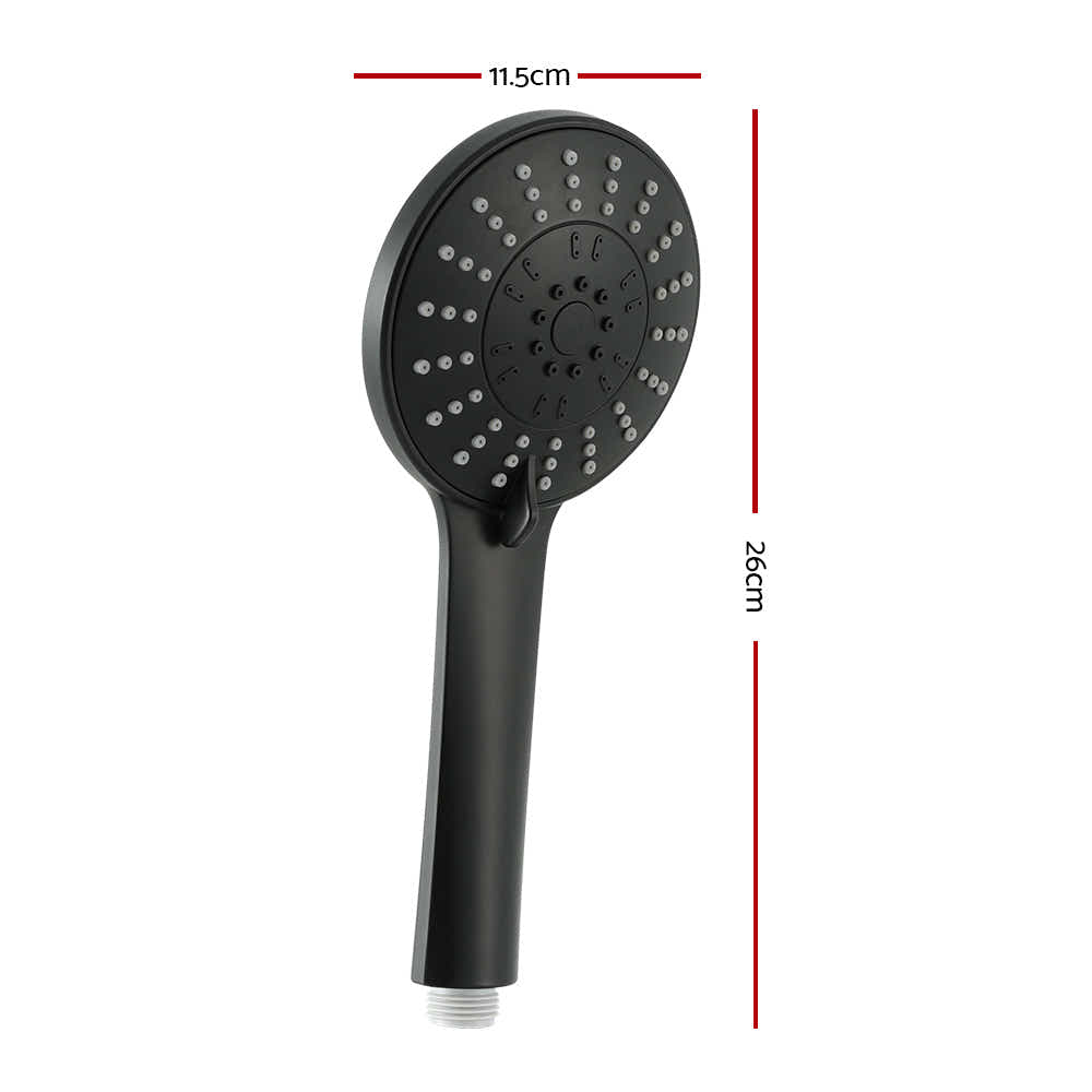 DS NA Handheld Shower Head 4.5" High Pressure 5 Modes Poweful Round Black