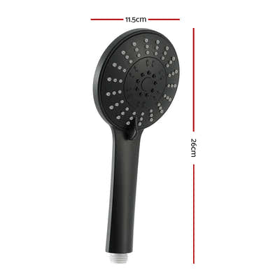 DS NA Handheld Shower Head 4.5" High Pressure 5 Modes Poweful Round Black
