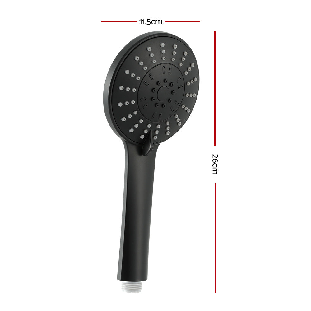 DS NA Handheld Shower Head 4.5" High Pressure 5 Modes Poweful Round Black