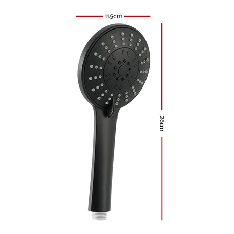 DS NA Handheld Shower Head 4.5" High Pressure 5 Modes Poweful Round Black