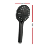 DS NA Handheld Shower Head 4.5" High Pressure 5 Modes Poweful Round Black
